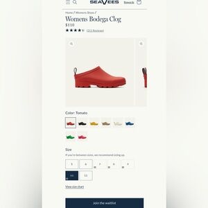Sold Out, New and Unworn - SeaVees Womens Bodega Clogs